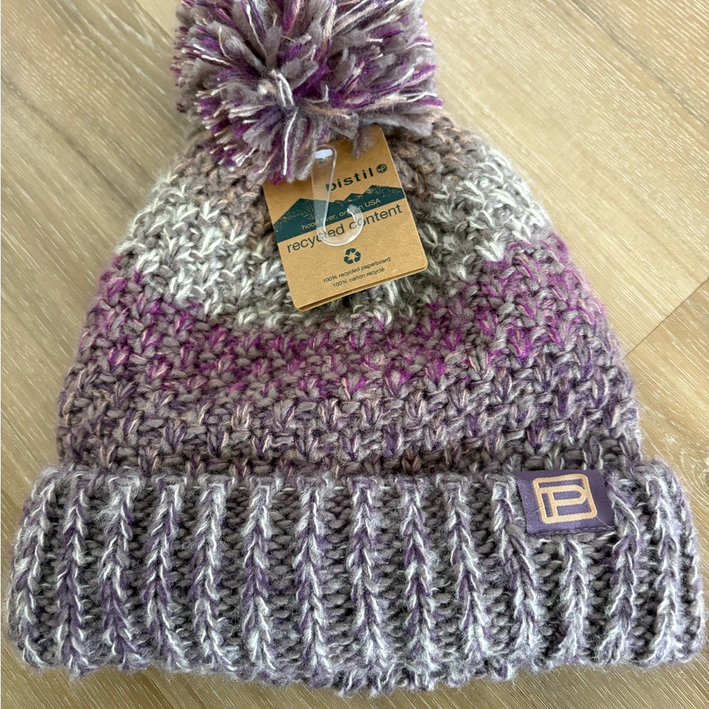 Pistil NWT Multicolor Knit Pom Beanie